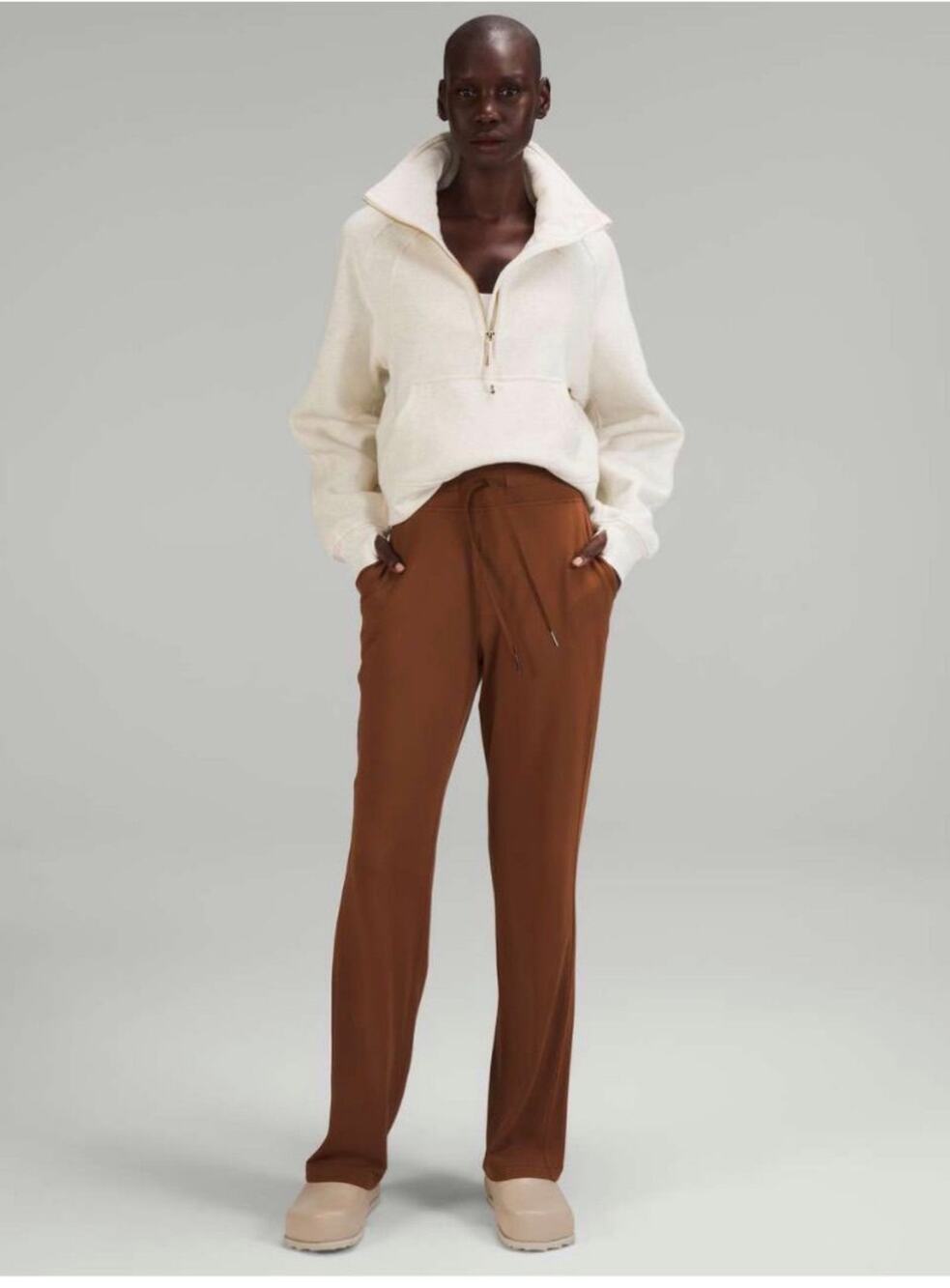 $128 Lululemon size 6 Ready to Rulu Straight-Leg High-Rise Pant Roasted Brown
